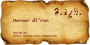 Horner Áron névjegykártya